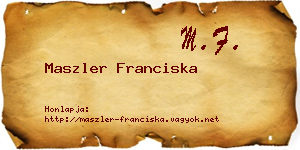 Maszler Franciska névjegykártya